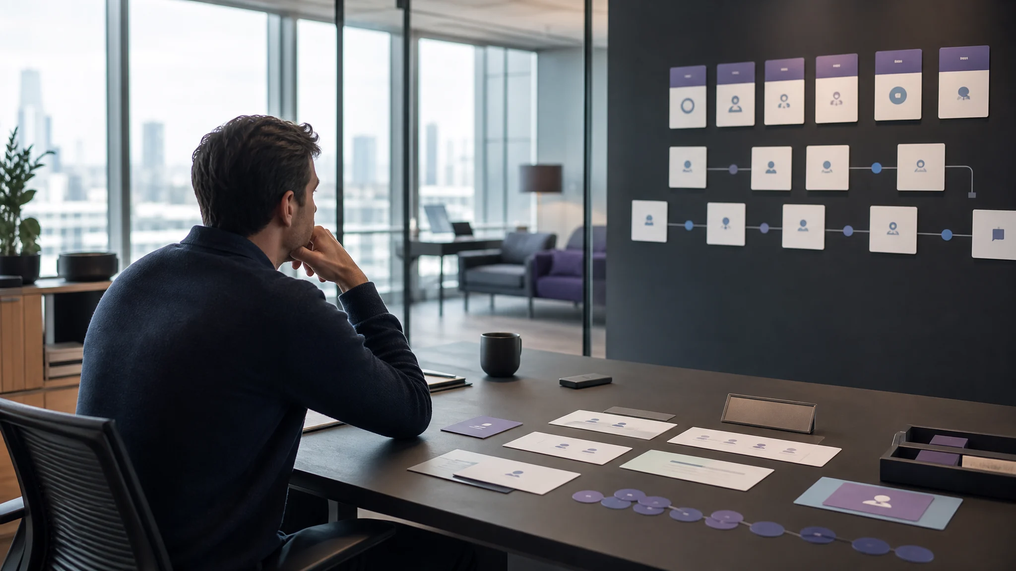 Founder reviewing recurring revenue and product operations for a SaaS business exit decision